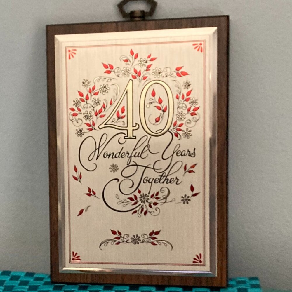 40th Anniversary Plaque Gift NEW 40 Wonderful Years Together! - Picture 12 of 16